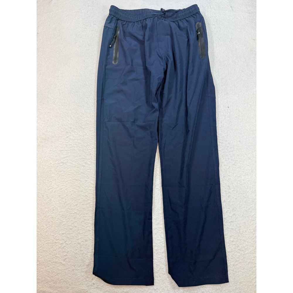 TBY Outdoor Sports Mens Navy Blue Track Pants Size L Bonded Zip Pockets NEW